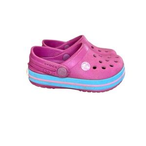 Crocs Crocband Kids Pink and Blue Clogs